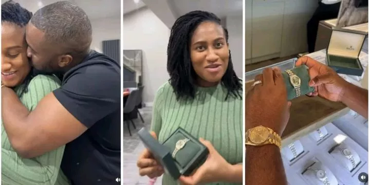 Williams Uchemba surprises wife with Rolex watch as a push gift