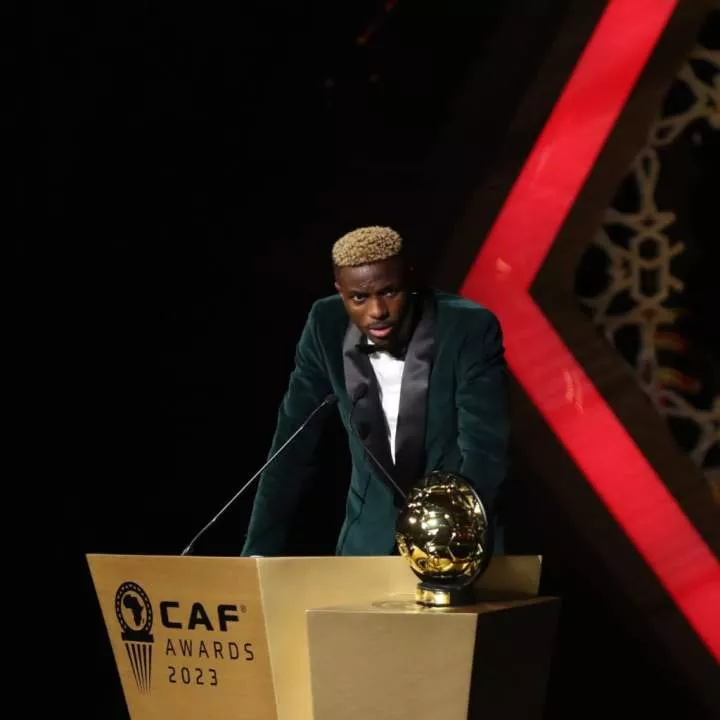 Osimhen pens heartfelt message to family, fans after winning CAF award
