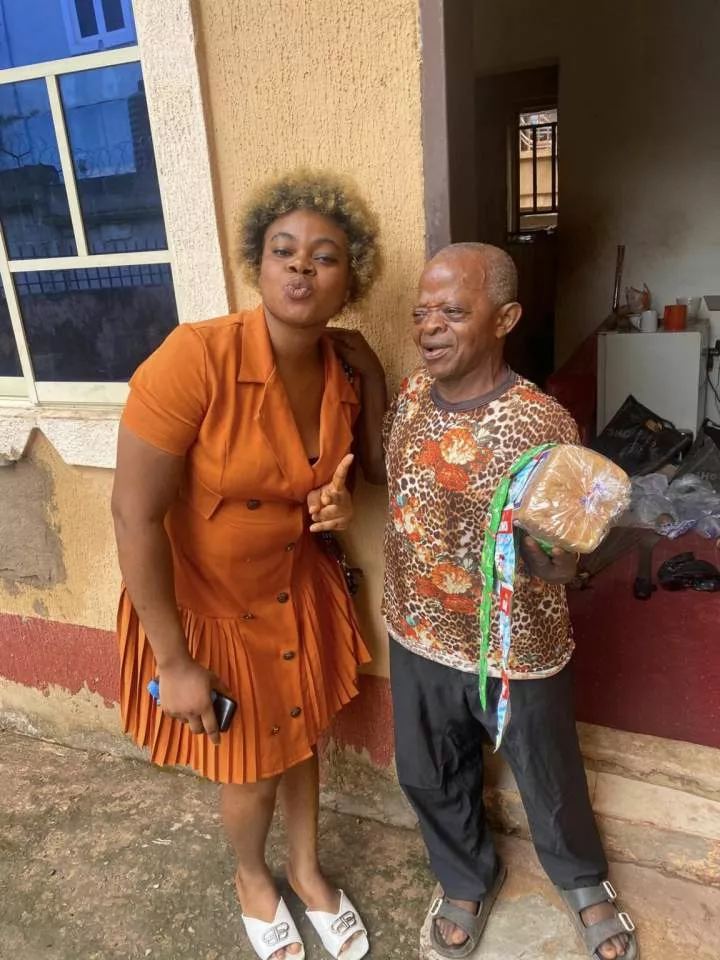 Ella Ada visits Kenneth Aguba with loaf of bread and beverages, photos stir emotions