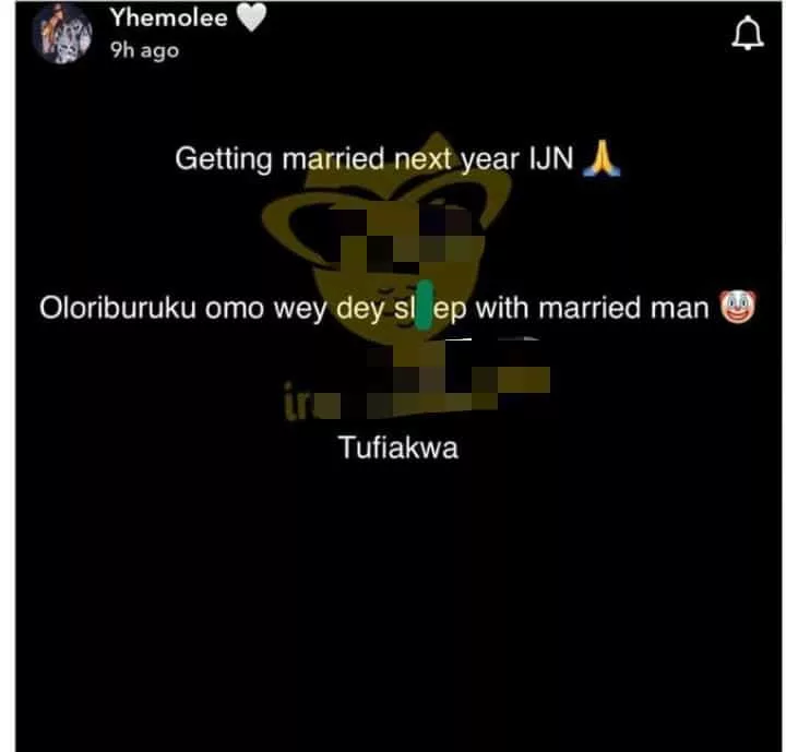 'Oloriburuku wey dey sleep with married man' - Yhemolee breaks silence on his failed relationship
