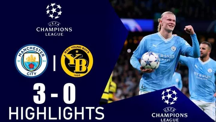 Manchester City 3 - 0 Young Boys (Nov-7-2023) Champions League Highlights