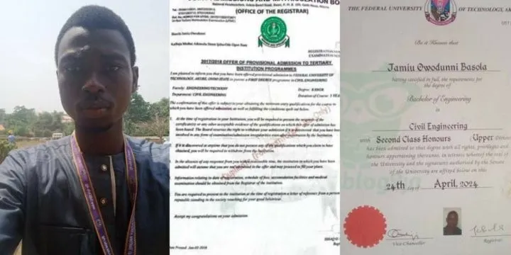 FUTA graduate Basola Jamiu cleared by JAMB after fake admission case; over 4,000 similar cases resolved FUTA graduate Basola Jamiu cleared by JAMB after fake admission case; over 4,000 similar cases resolved