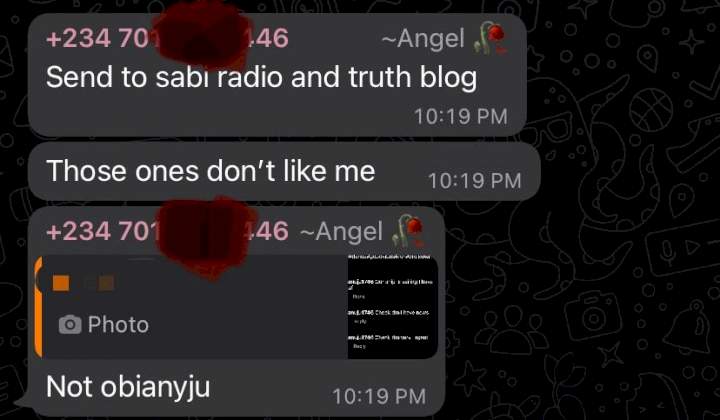 Lady exposes Angel's chat, how she fuels enmity between other BBNaija housemates (Audio)