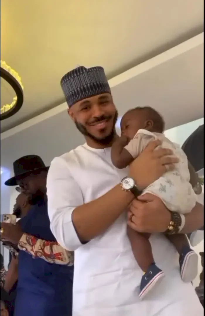Alex Unusual, Ozo, and others, storm AY Makun's house to celebrate child dedication (Video)