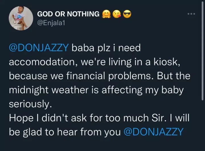 Jubilation as Don Jazzy blesses Twitter user with N1M for accommodation