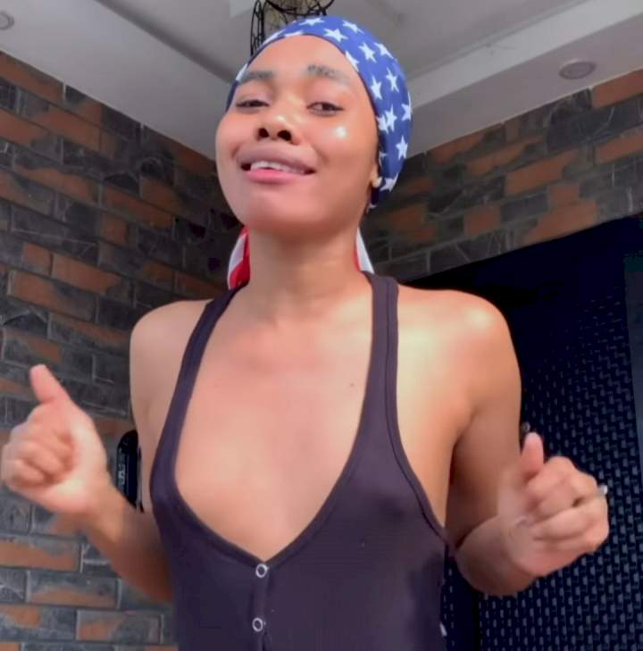 Jane Mena shows off her small breasts as she credits it for saving her 'when they brought fake tape and picture and said it was her