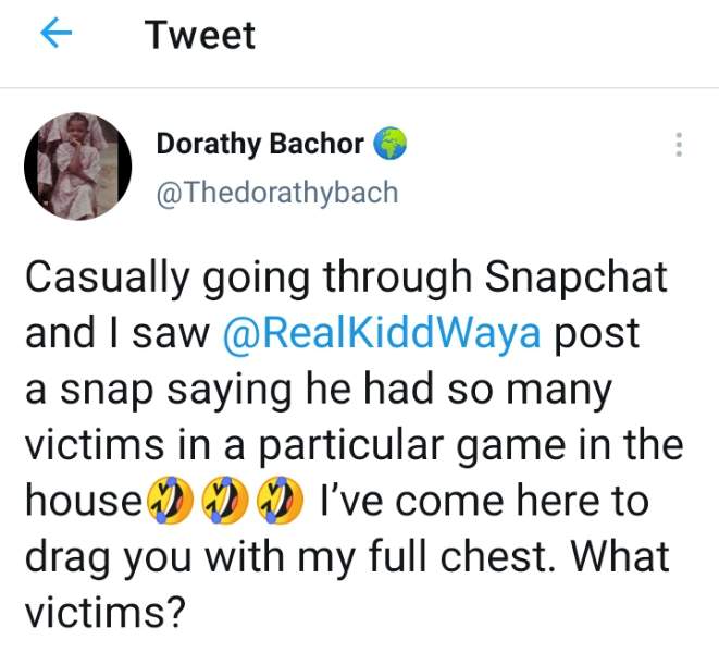 'U never still get sense for 2022' - Nigerians drag Dorathy Bachor over her statement to Kiddwaya as they clash on Twitter, Kiddwaya responds