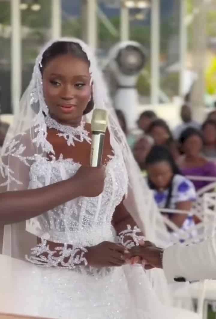 Bride shocked as preacher asks her to pledge her bosom will be used to satisfy her husband at all times during vow exchange (Video)