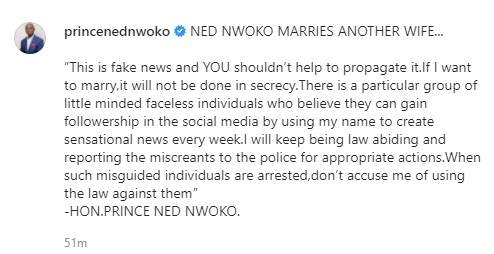 'It will not be done in secrecy' - Ned Nwoko breaks silence amidst rumor of dumping Regina Daniels for a new wife