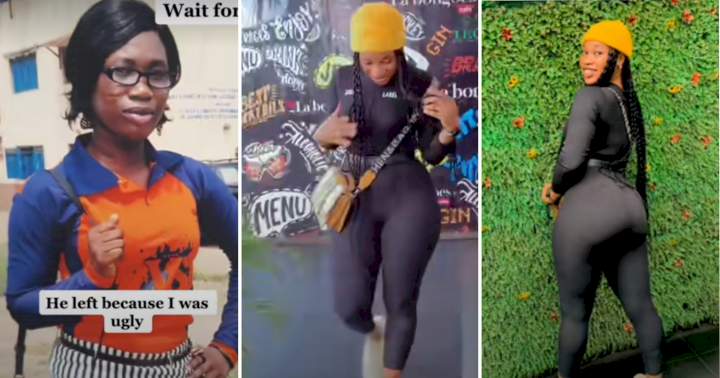 "My ex left me because I was ugly" - Lady says as she shows off amazing transformation in video
