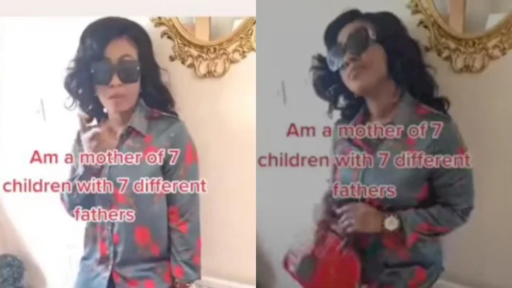 "I'm just getting started" - Woman boasts of having 7 kids for 7 different men from 7 different countries (Video)
