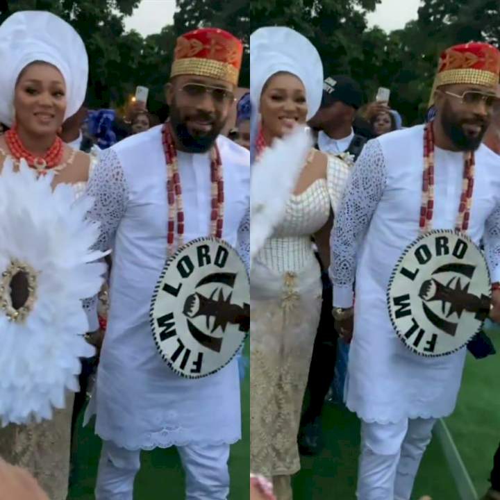 First photos and videos from actors Peggy Ovire and Frederick Leonard's traditional wedding