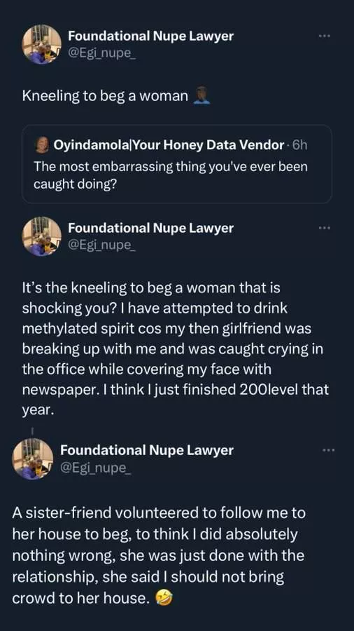 Nigerian lawyer recalls how he attempted to drink methylated spirit because his girlfriend broke up with him