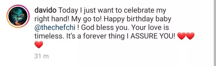 'It's a forever thing I assure you' - Davido tells his wife Chioma as she turns a year older