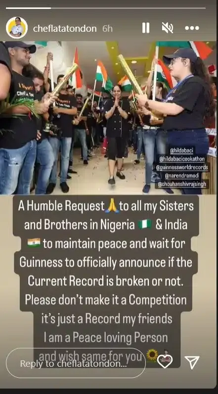 'Don't make it a competition' - Indian chef, Lata Tondon who held Guinness record Hilda Baci broke appeals to Nigerians