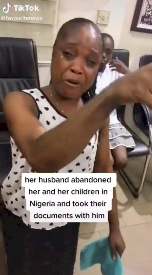 Man tricks wife and kids into visiting Nigeria; flees back with their travel documents (Video)