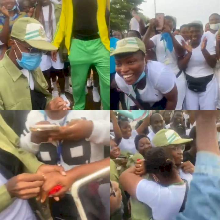 Corper proposes to his colleague at Ogun NYSC camp (video)