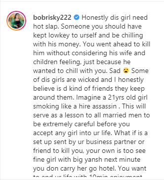 'She should have kept him lowkey and chill with his money' - Bobrisky reacts to Chidinma Ojukwu's saga