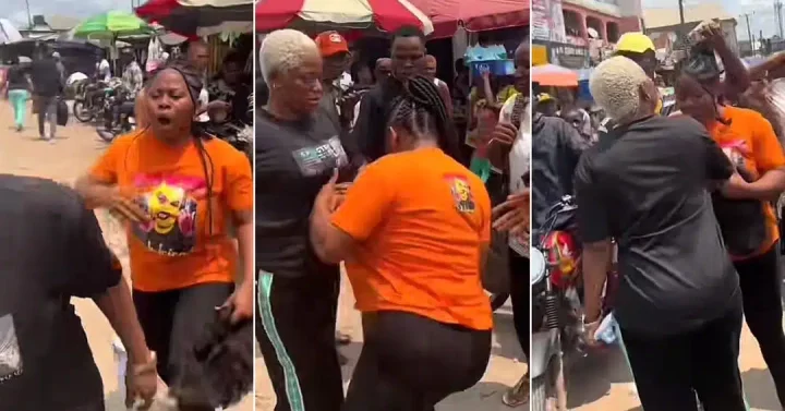 "I caught the girl who has been owing me since 3 months" - Drama as lady bumps into debtor (Video)