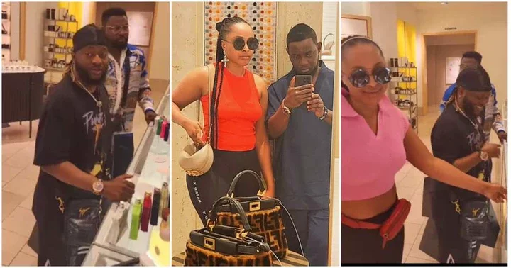 Singer Olu Maintain takes comedian AY Makun's wife shopping after house fire.