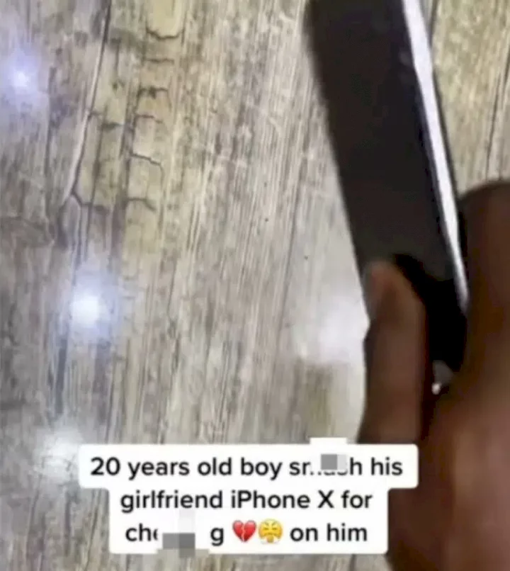 20-year-old destroys girlfriend's iPhone X over infidelity