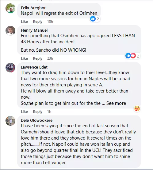 They don't love him in Italy - Nigerians urge Osimhen to leave Napoli after ex-Juve chief asked club to punish striker