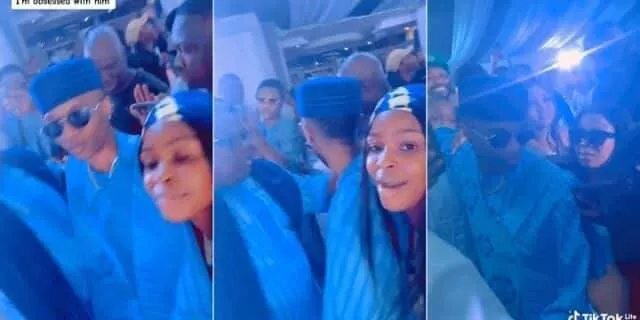 "I'm obsessed with him" - Wizkid reacts as lady approaches him at mum's funeral (Video)