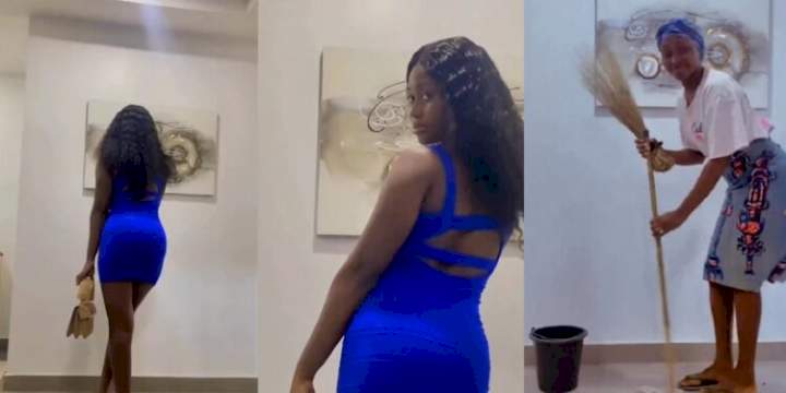 Lady shows what she looks like in her boyfriend's house versus what she looks like in her mother's house (VIDEO)