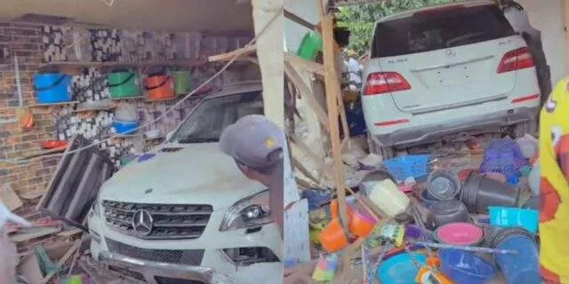 Man rams into shop with new Benz barely 24 hours after purchase