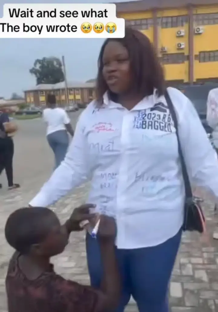 Pure water hawker leaves many emotional with what he wrote on a graduate's white shirt