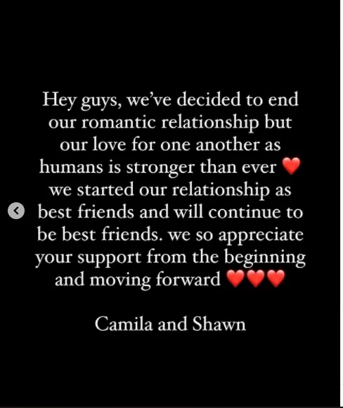 Camila Cabello and Shawn Mendes announce their breakup after more than 2-years