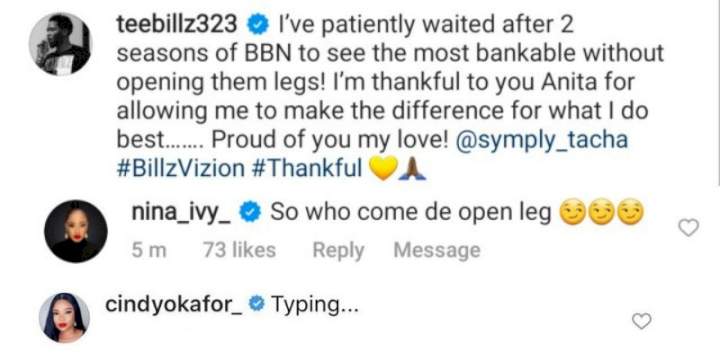 'Who come dey open leg' - Nina Ivy tackles Teebillz after naming Tacha 'most bankable without opening legs'