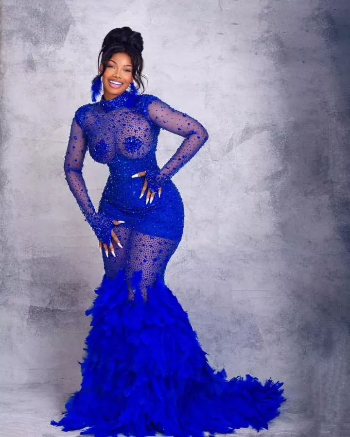 #BBNaija star, Tacha claims she paid $20,000 (15m) for her blue dress to the #AMVCA2023