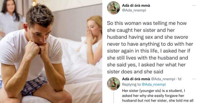 Lady forgives her husband but disowns her sister after she caught both of them having coitus