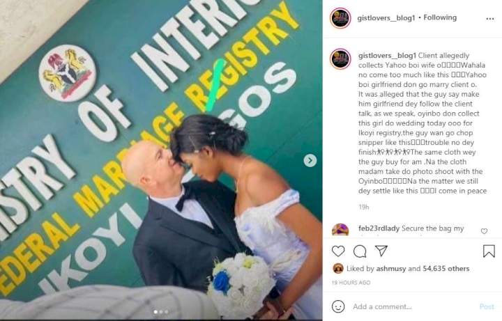 Yahoo boy allegedly loses girlfriend to white client after she fell in love with foreigner