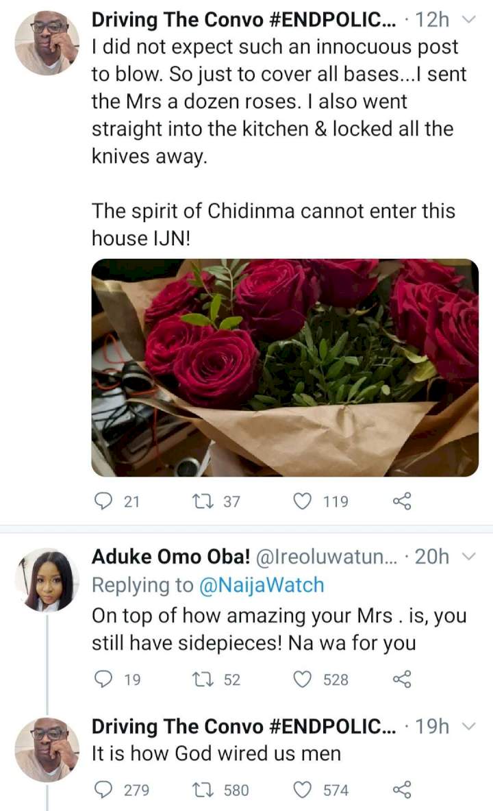 Man stir reactions as he reveals the master strategy he adopts in cheating comfortably on his wife