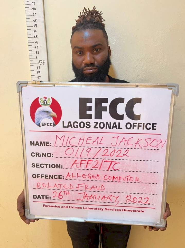 EFCC arrests suspected internet fraudster, Michael Jackson who poses as a transgender woman to defraud victims; recovers fetish items 