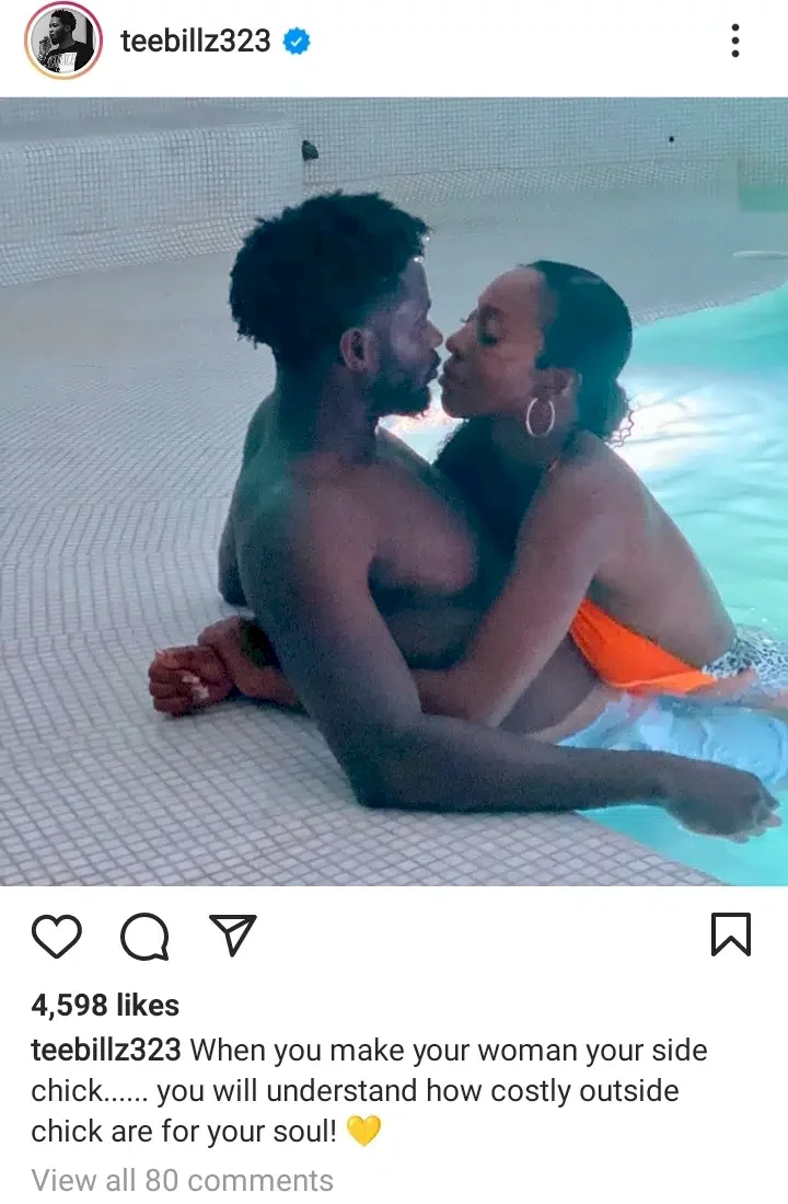 'Stingy man don drop quote' - Teebillz mocked after he advised men to make their women their side chicks