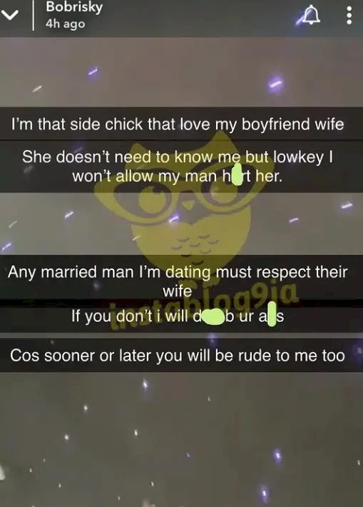 'I'm the kind of side chick that loves his boyfriend's wife' - Bobrisky