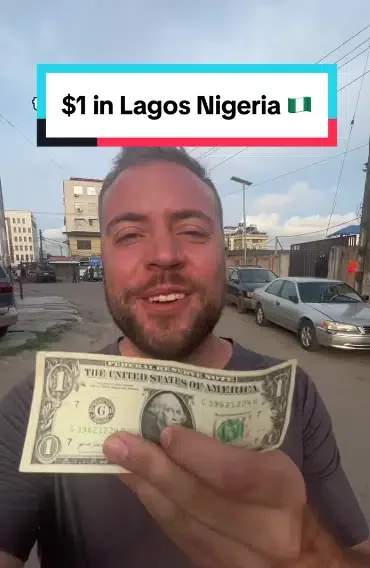 'Life is cheaper in Nigeria' - Oyinbo man shows off food acquired with a dollar (Video)