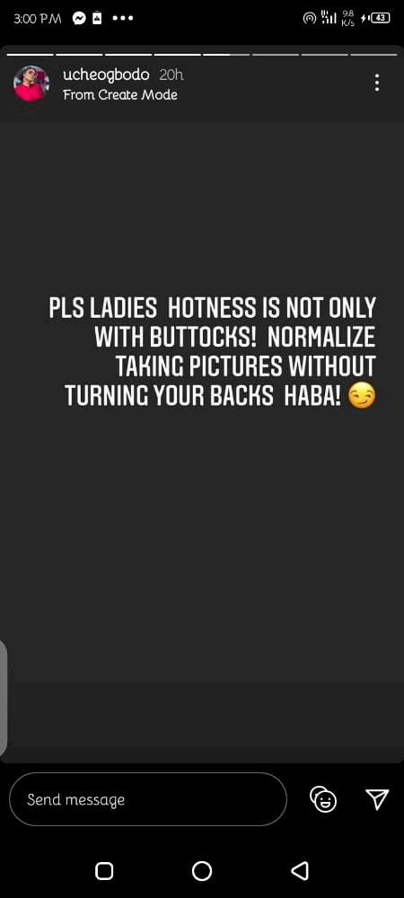 'Normalize taking pictures without turning your back' - Actress, Uche Ogbodo tells ladies