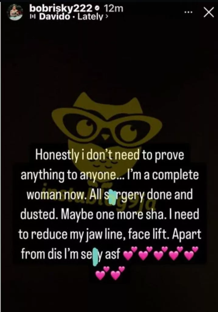 I'm a Complete Woman Now - Bobrisky to Nigerians