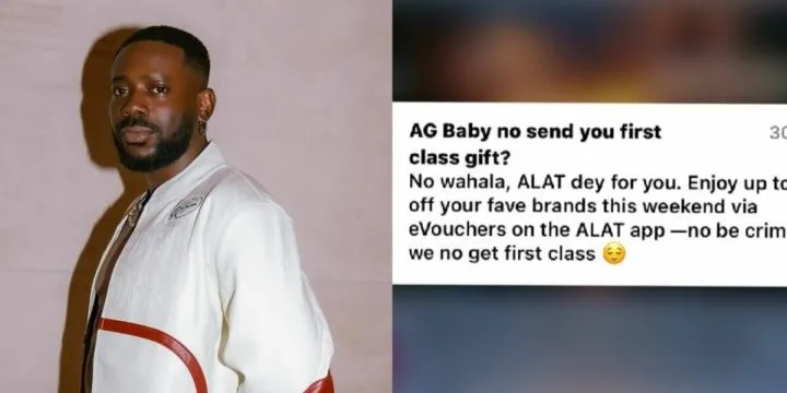 Adekunle Gold reacts as bank uses his first-class giveaway for advert Adekunle Gold reacts as bank uses his first-class giveaway for advert