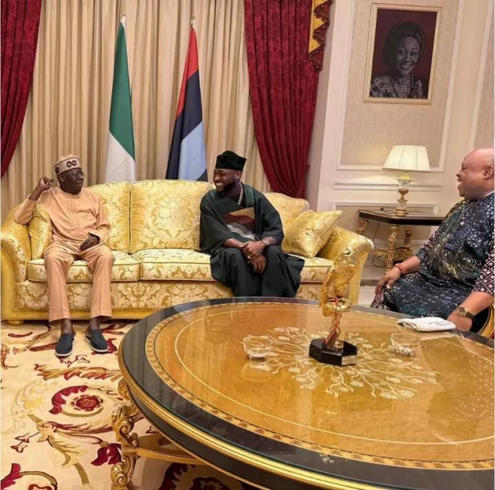 Singer, Davido Visits President Tinubu Alongside His Father Dr. Adeleke And Uncle Governor, Adeleke (Photos)