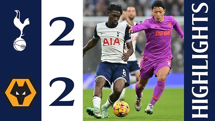 Tottenham Hotspur 2 - 2 Wolves (Dec-29-2024) Premier League Highlights