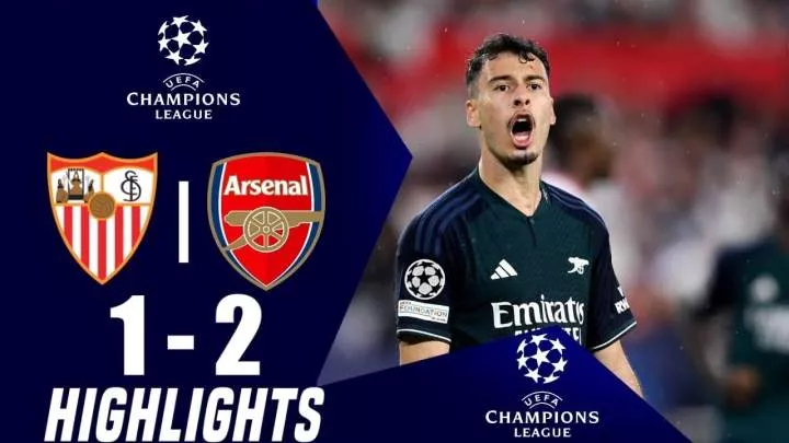 Sevilla 1 - 2 Arsenal (Oct-24-2023) Champions League Highlights