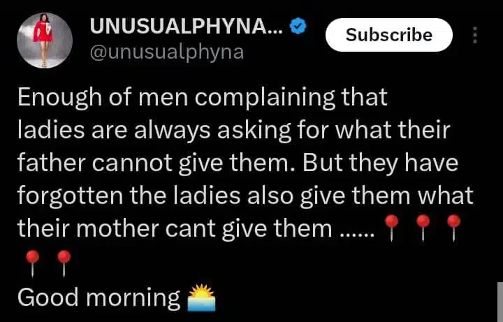 Phyna barks at men who complain about ladies asking for what their father cannot offer them