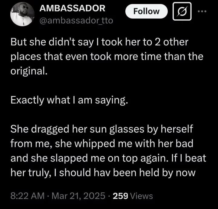 Lady accuses inDrive driver of assault over payment dispute; he responds