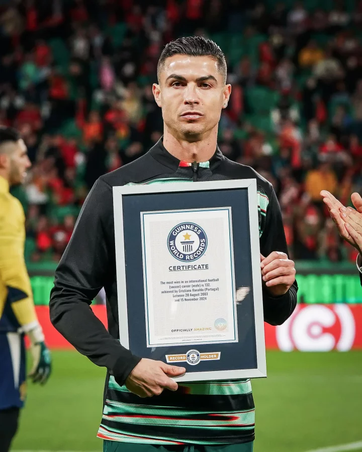 Cristiano Ronaldo receives Guinness World Record