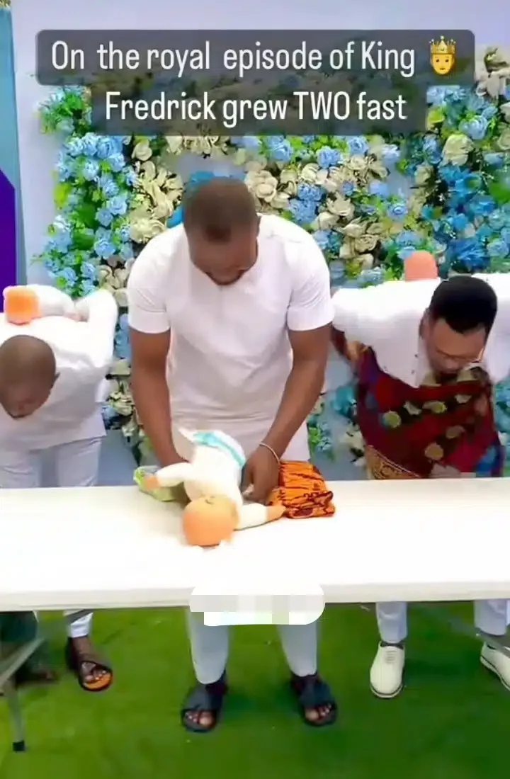 'This one turn pampers to helmet' - Moment fathers engage in diaper wearing competition